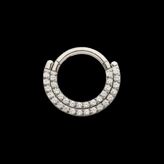 16g 3/8 Stacked CZ Clicker Ti.