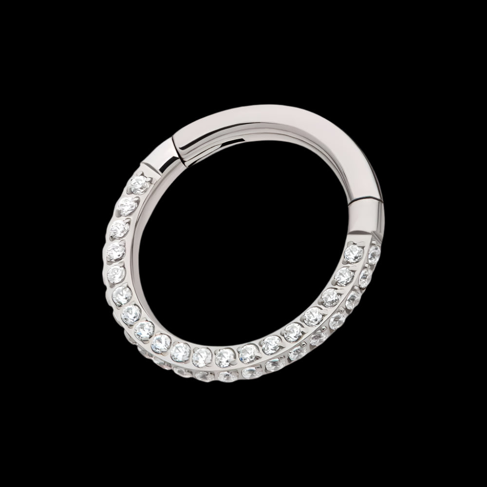 16g 1/2 3 row CZ Clicker Ti.