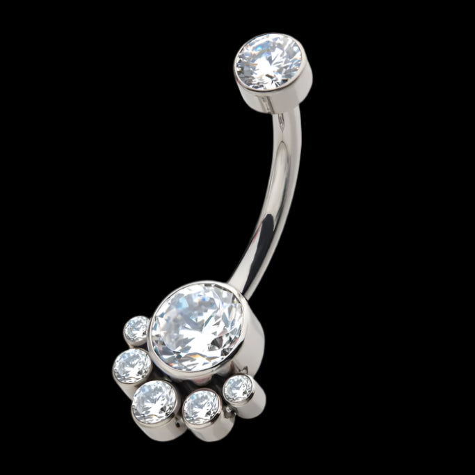 7 Gem CZ Curve Ti.