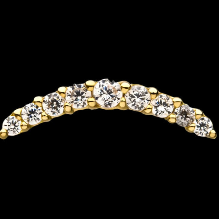 9 gem CZ Curved Cluster YG