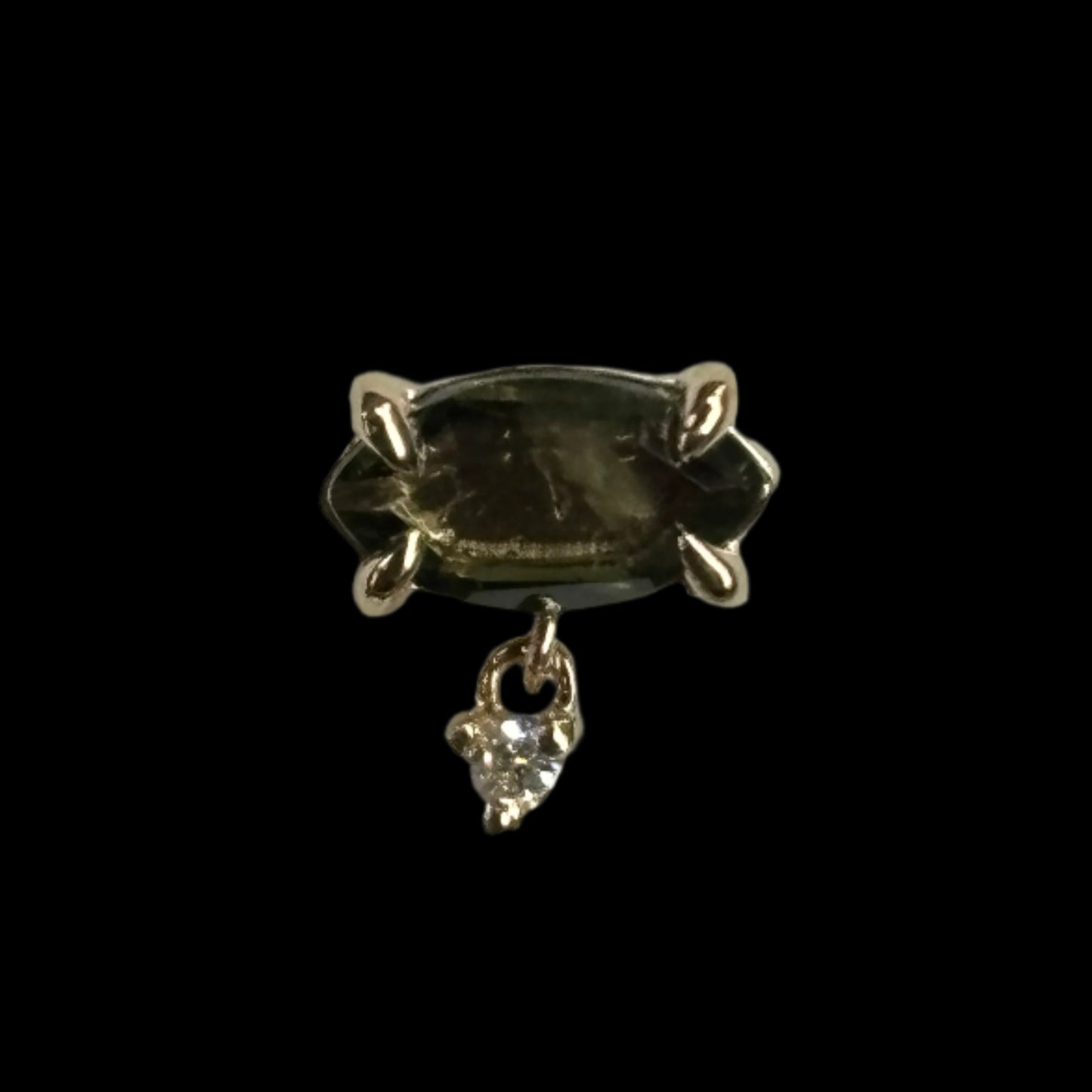 "Michelle" Genuine Sapphire/Diamond Dangle YG