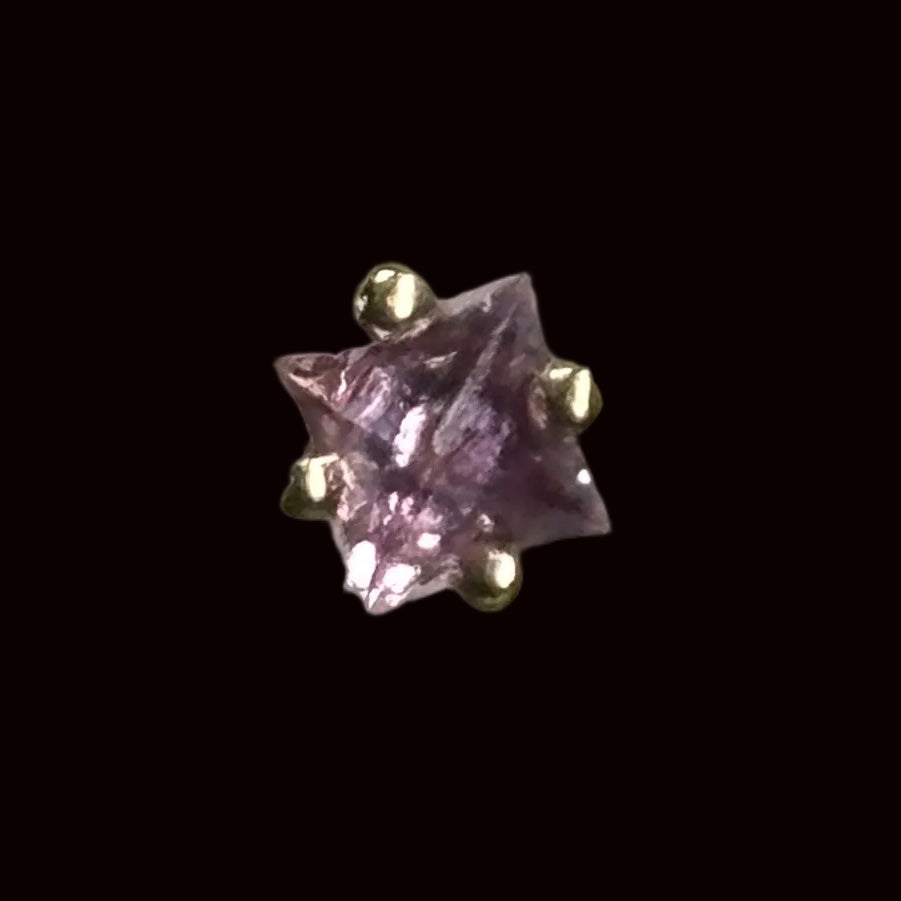 2m Genuine Pink Sapphire Princess Prong 18k YG