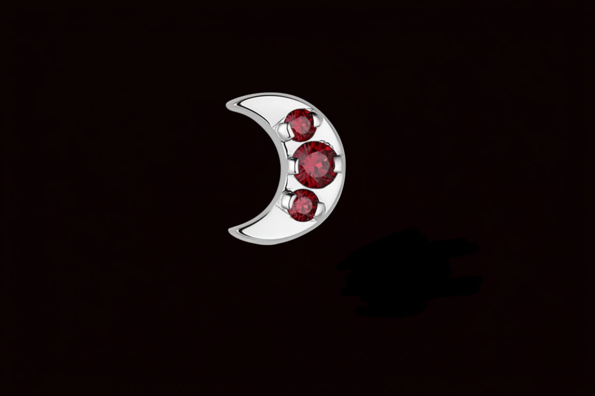 Odyssey Luna Prong Red CZ Ti