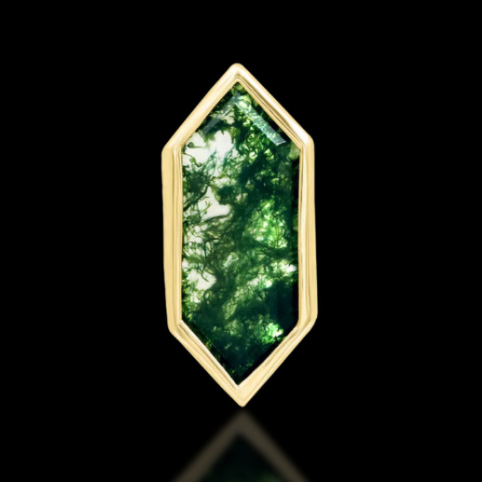 "Aurelia" Moss Agate YG