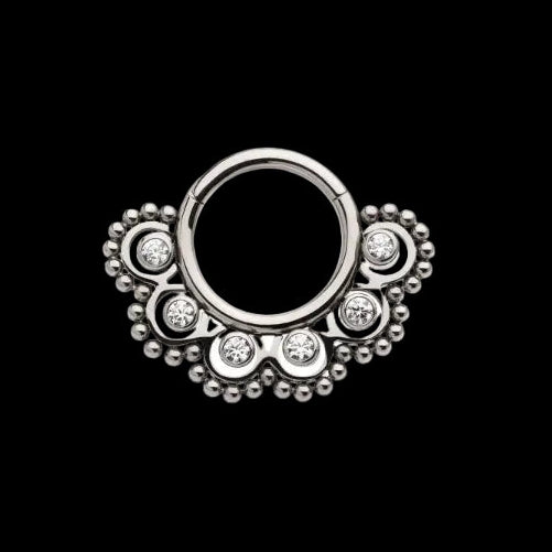 "Beads and Bezels" CZ 16g 3/8 Clicker Ti.