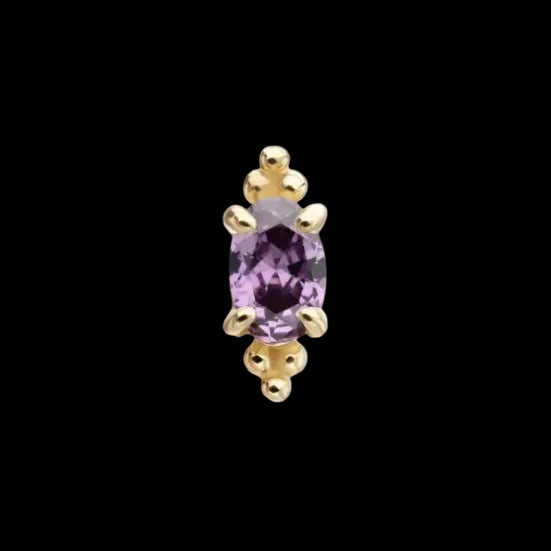 "Beaded Oval" Amethyst CZ YG
