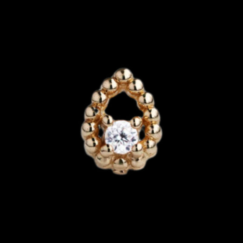 "Beaded Pear" CZ YG