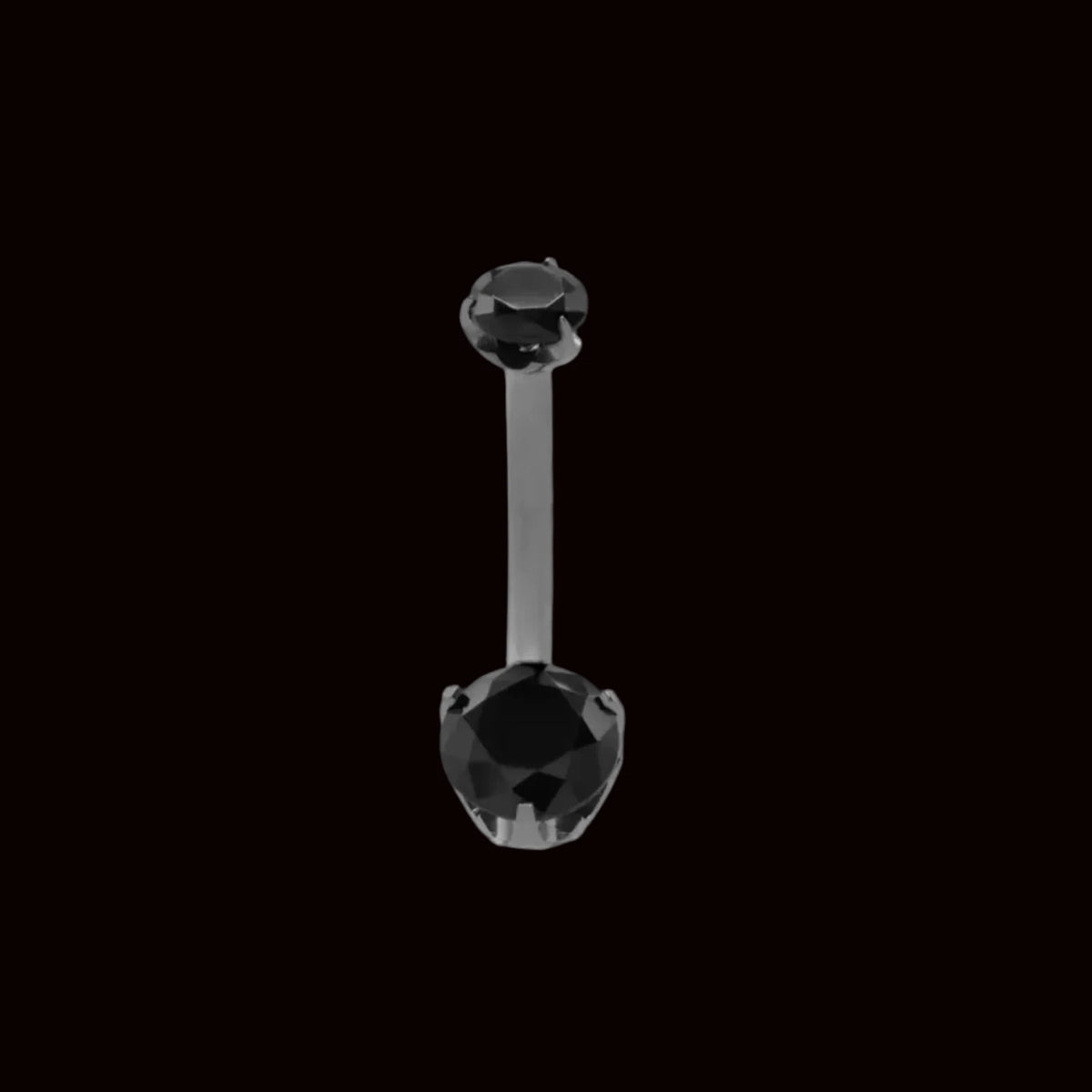 Double Black Prong Navel Curve Ti.