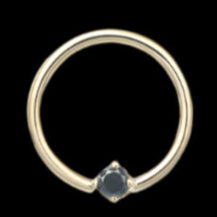 16g 11/32 Black Prong Ring YG