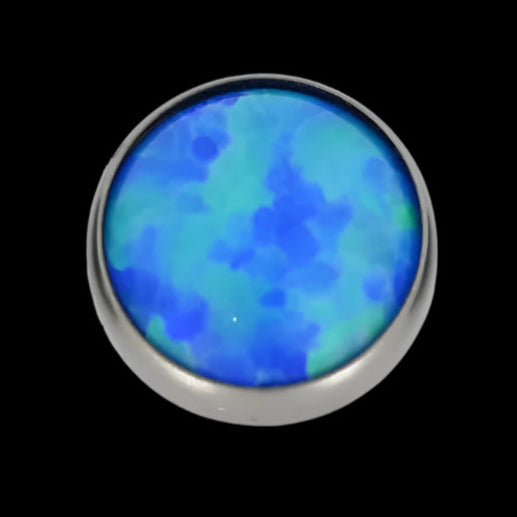 4m Blue Opal 14g Threaded Top Ti.