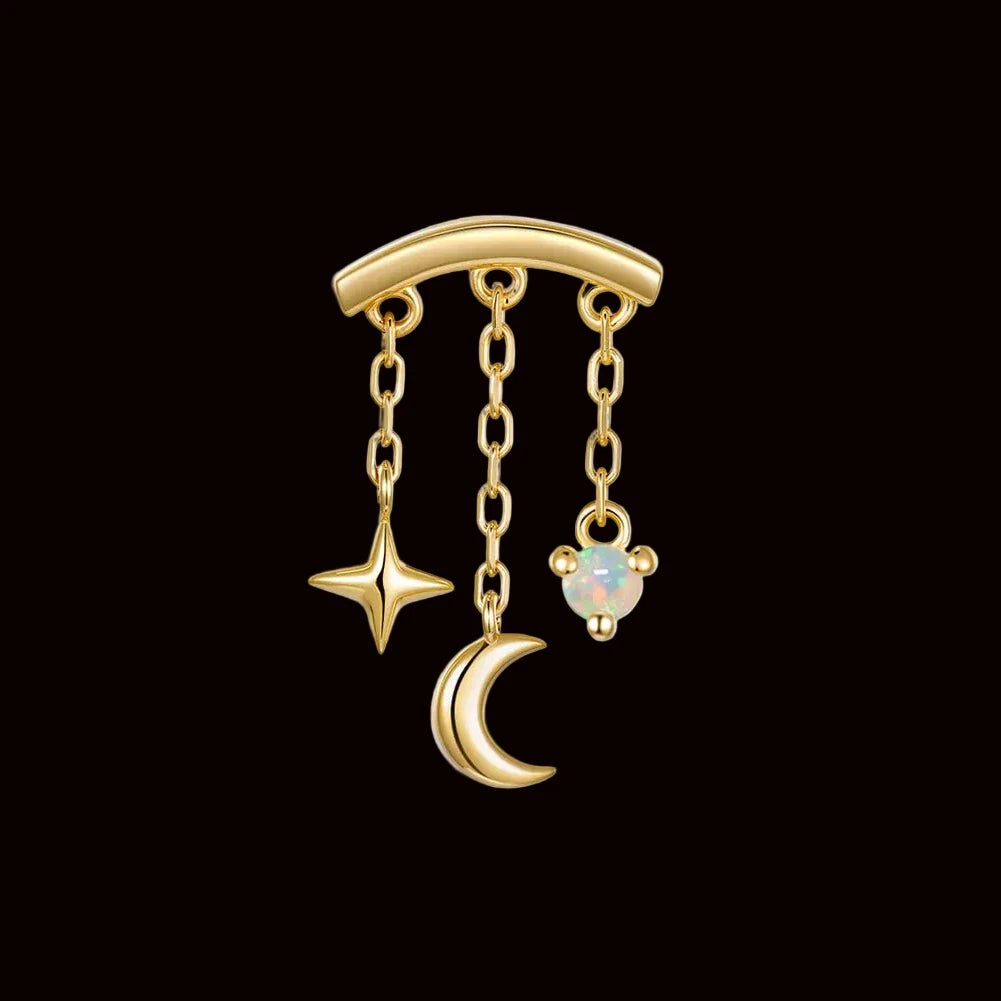 "Cassiopeia" Genuine White Opal 14k YG