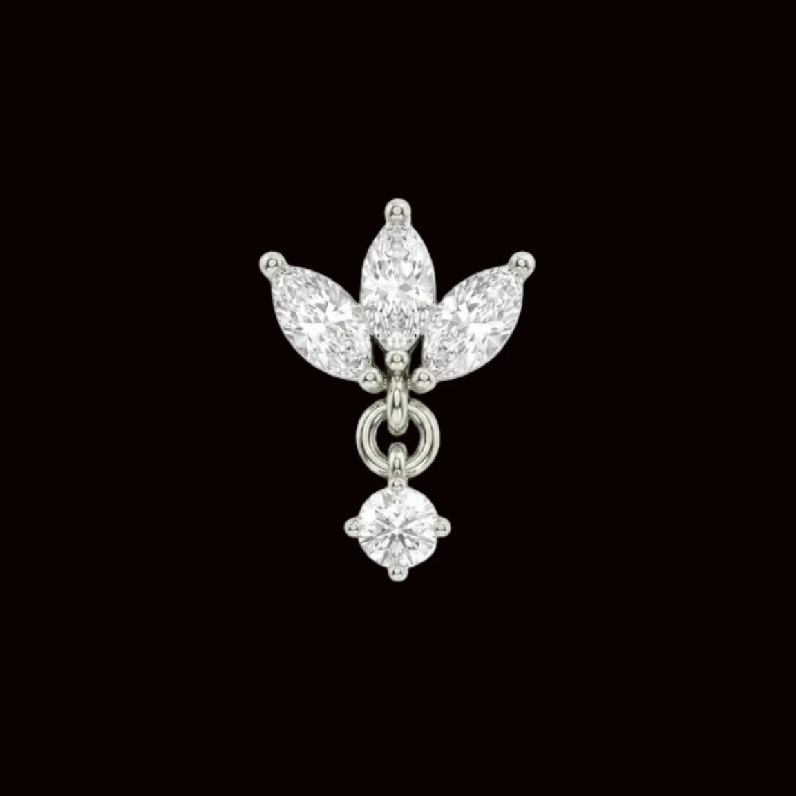 "Clara Dangle" CZ 14k WG