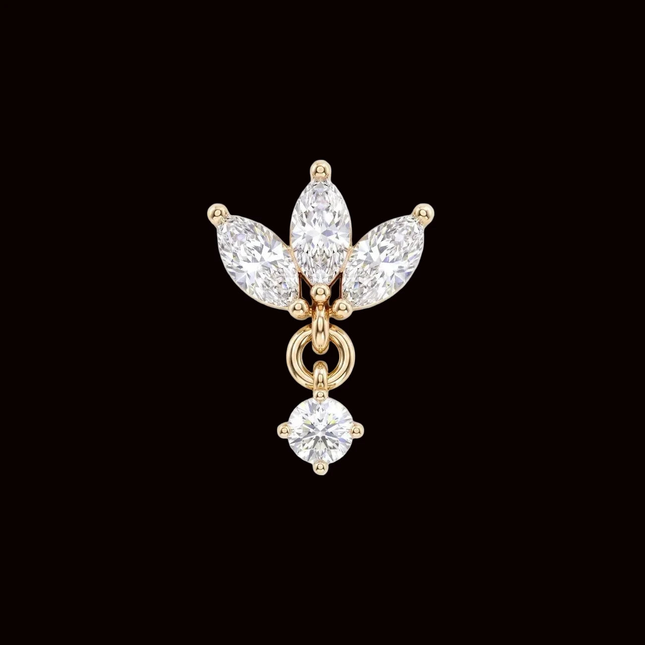 "Clara Dangle" CZ 14k YG