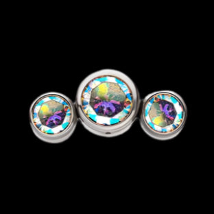 3 gem Aurora Cluster Side Set Ti