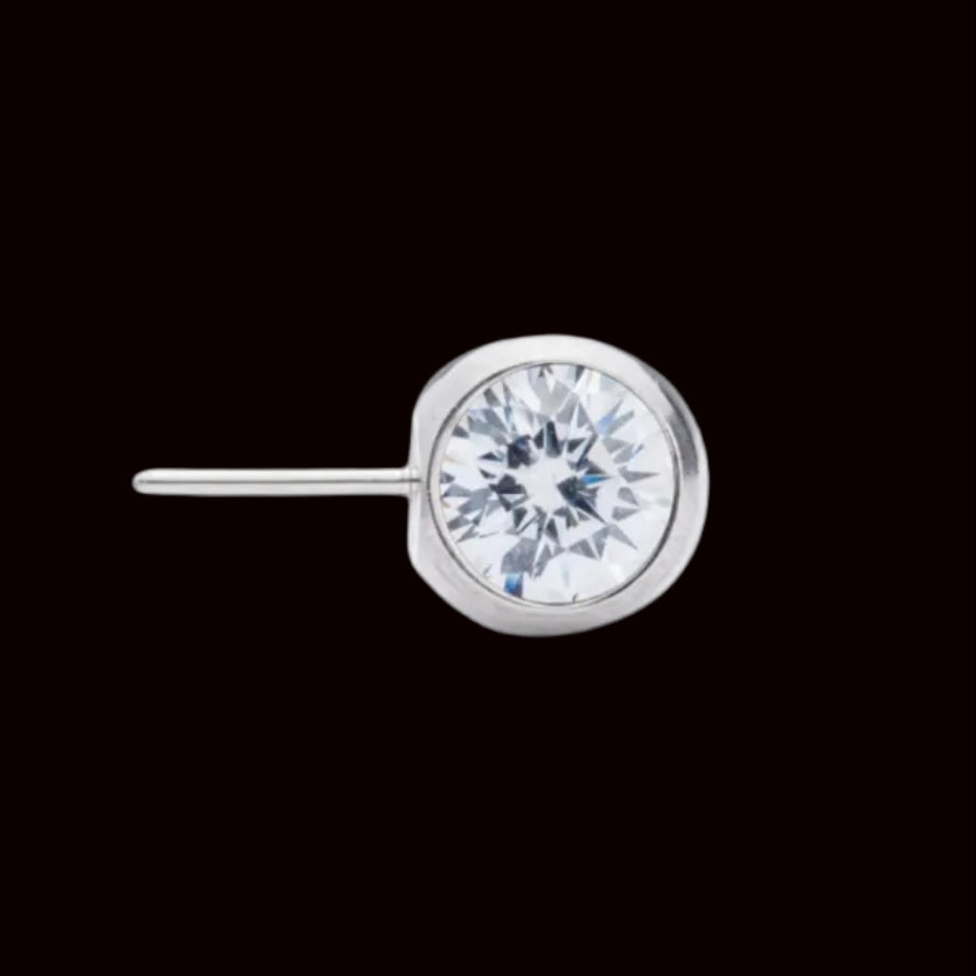 CZ Bezel Side Set Ti.