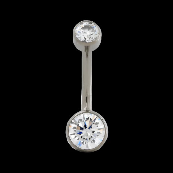 Double CZ Bezel Curve Ti.