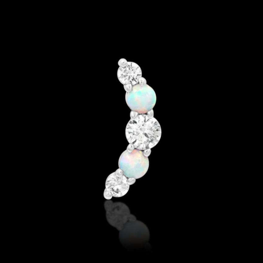 "Dani" White Opal/CZ WG
