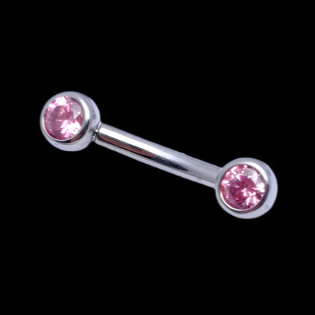 16g 5/16 Double Pink Curve Ti.