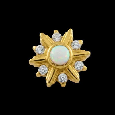 "Deco" CZ/White Opal YG