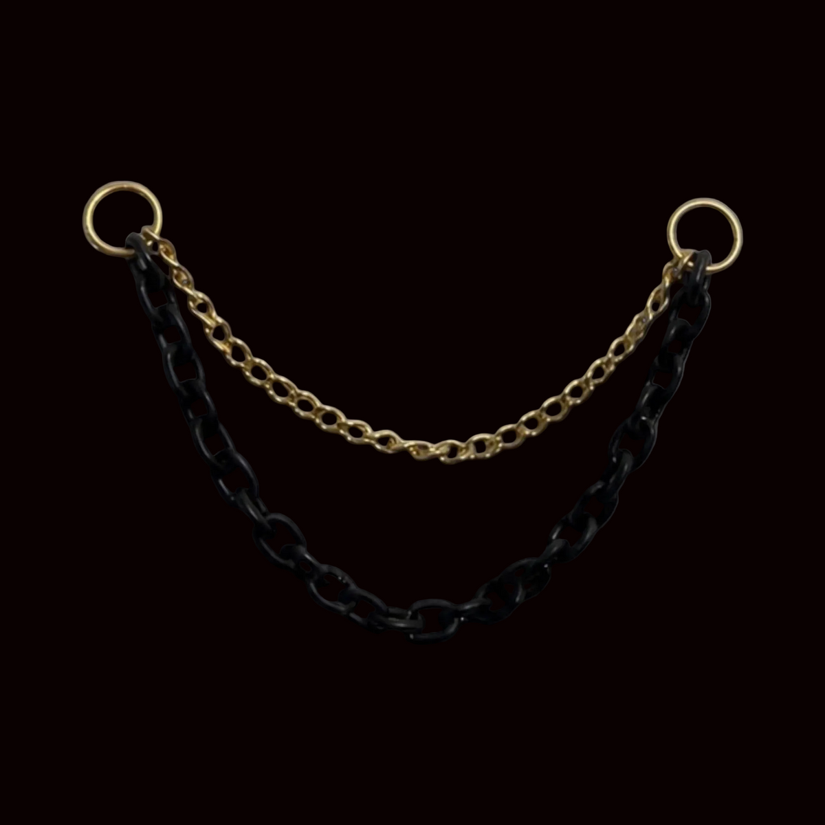 Double Mixed Metal Chain 22mm 14k YG/Black Nio.