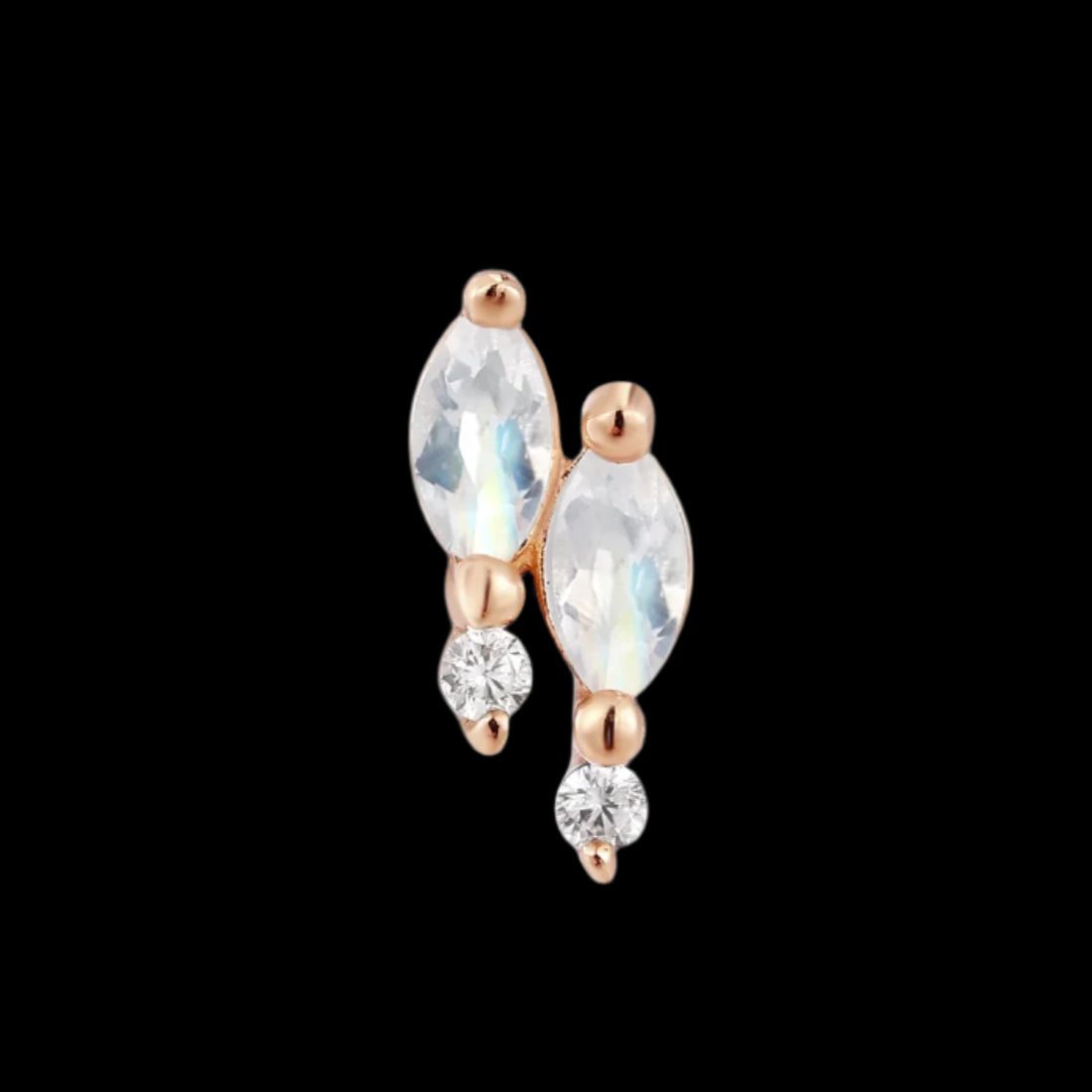 "Dreamland" Rainbow Moonstone w CZ