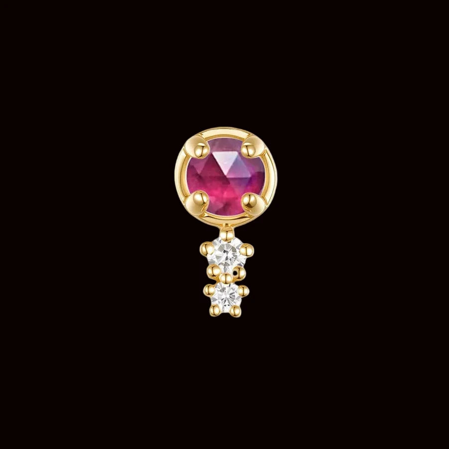 "Eliana" Genuine Rhodolite Garnet 14k YG