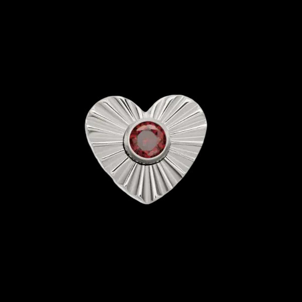 "Radiant Heart" Red CZ Ti.