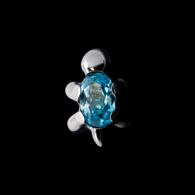 "Esme" Aquamarine CZ Ti.