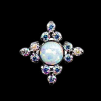 "Frostine" CZ/White Opal Ti