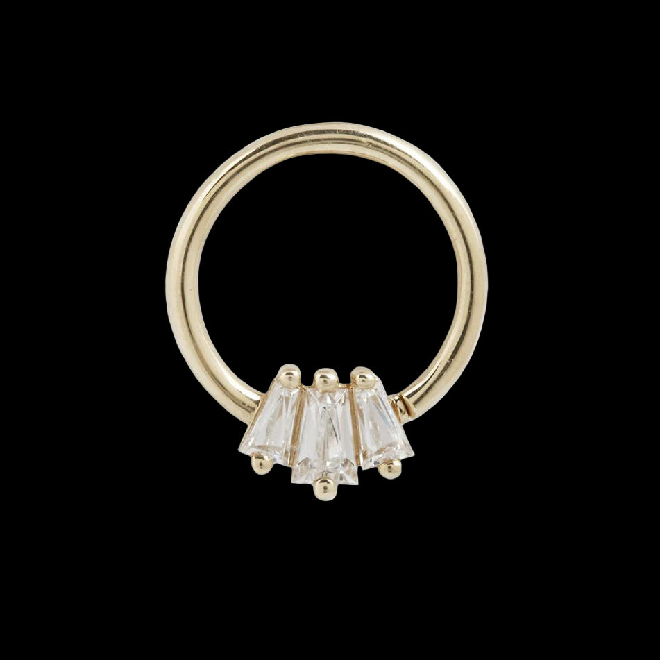 "Gemma Trois" Swarovski YG Seamring