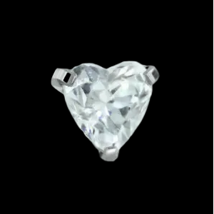 CZ Heart Prong Ti.