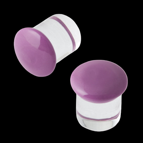 6g Grape/Clear Glass Plugs