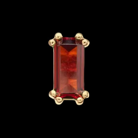 4m Emerald Cut Garnet CZ Prong YG