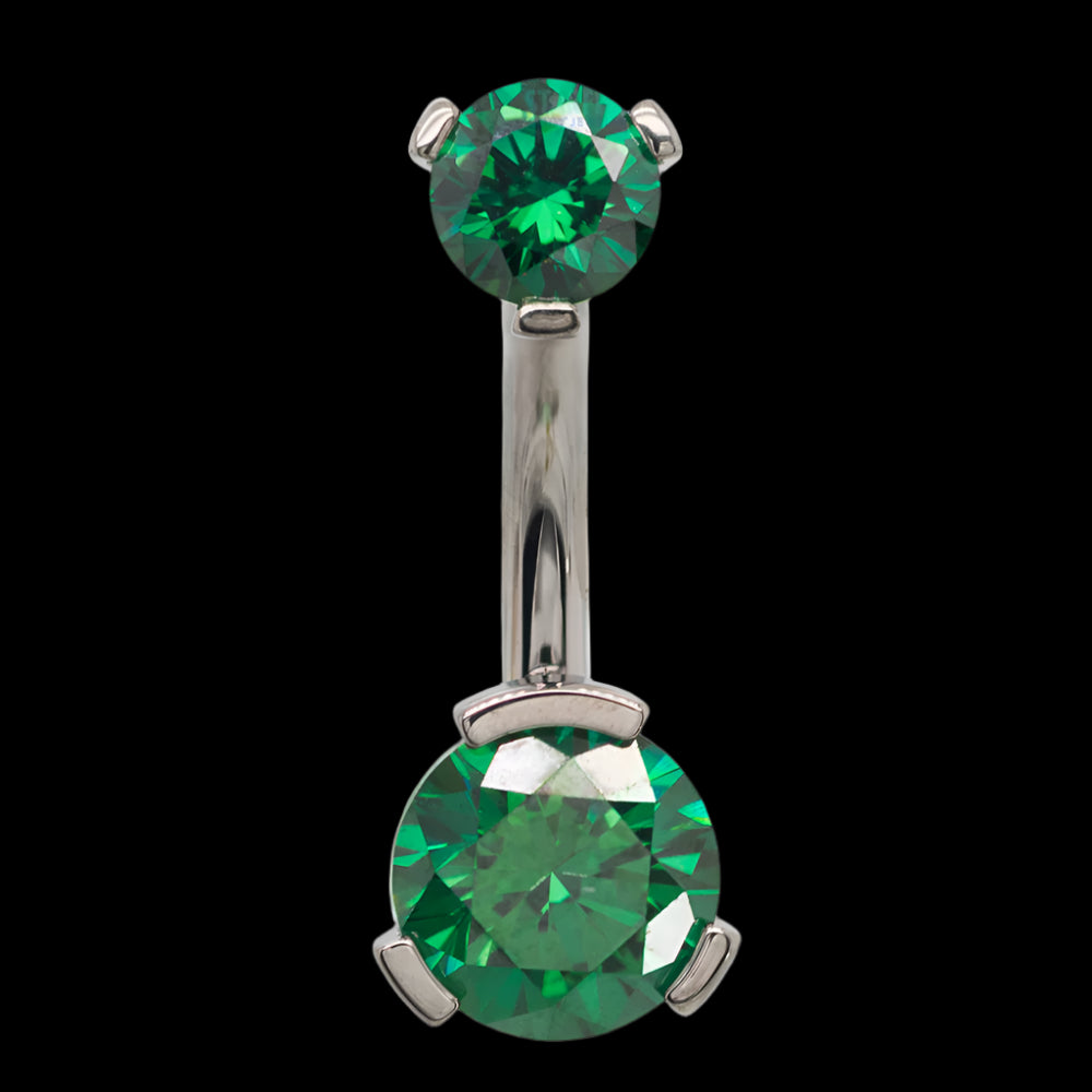 Double Emerald Green Prong Curve Ti.