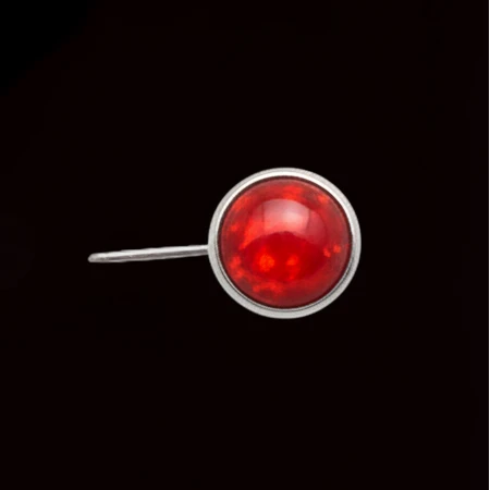 Bold Red Opal Bezel Side Set Ti.