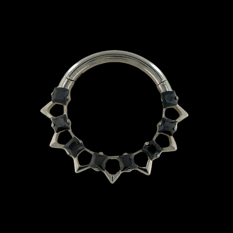 "Hollow" Black CZ Ti.