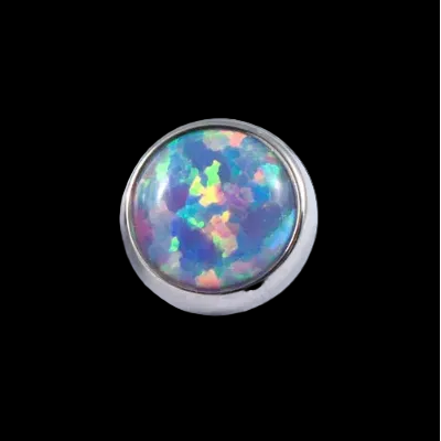 6m Lavender Opal Cabochon 14g Threaded Top Ti.