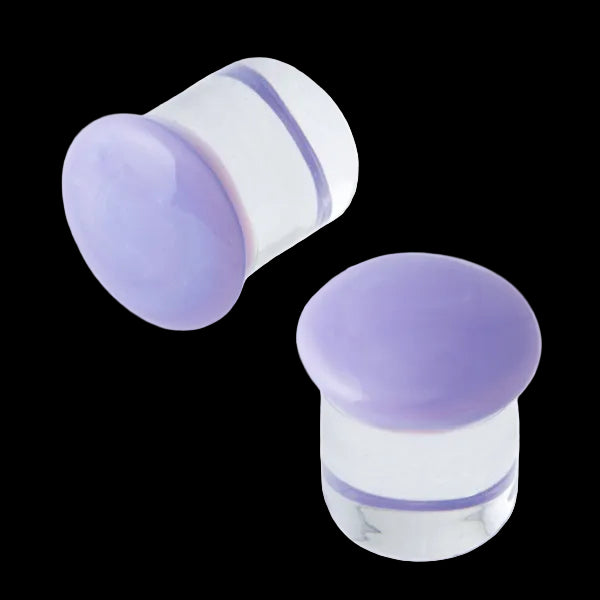 8g Lilac/Clear Glass Plugs