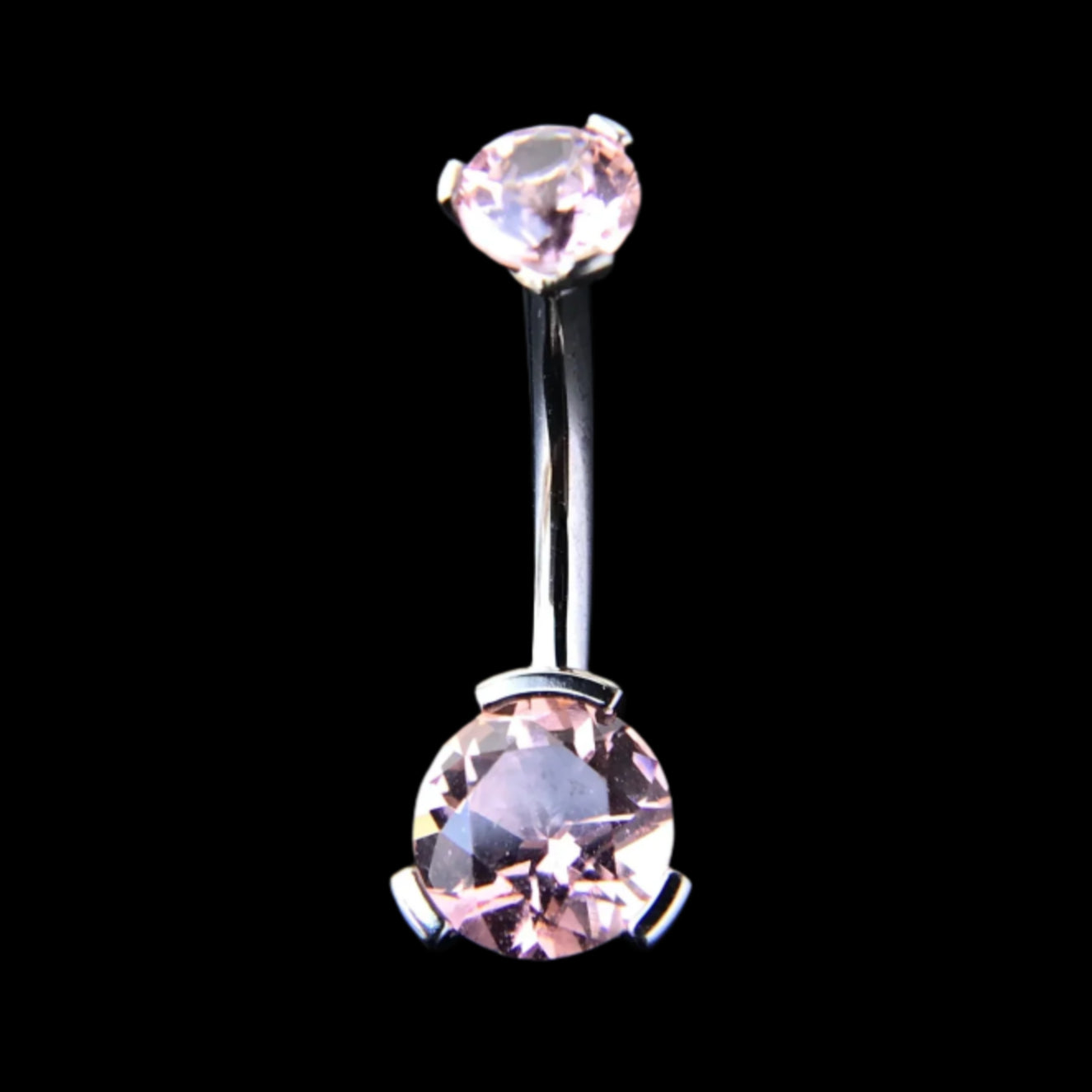 Double Morganite Prong Curve Ti.