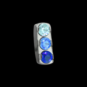 3 gem Blue Ombre Bar Ti.