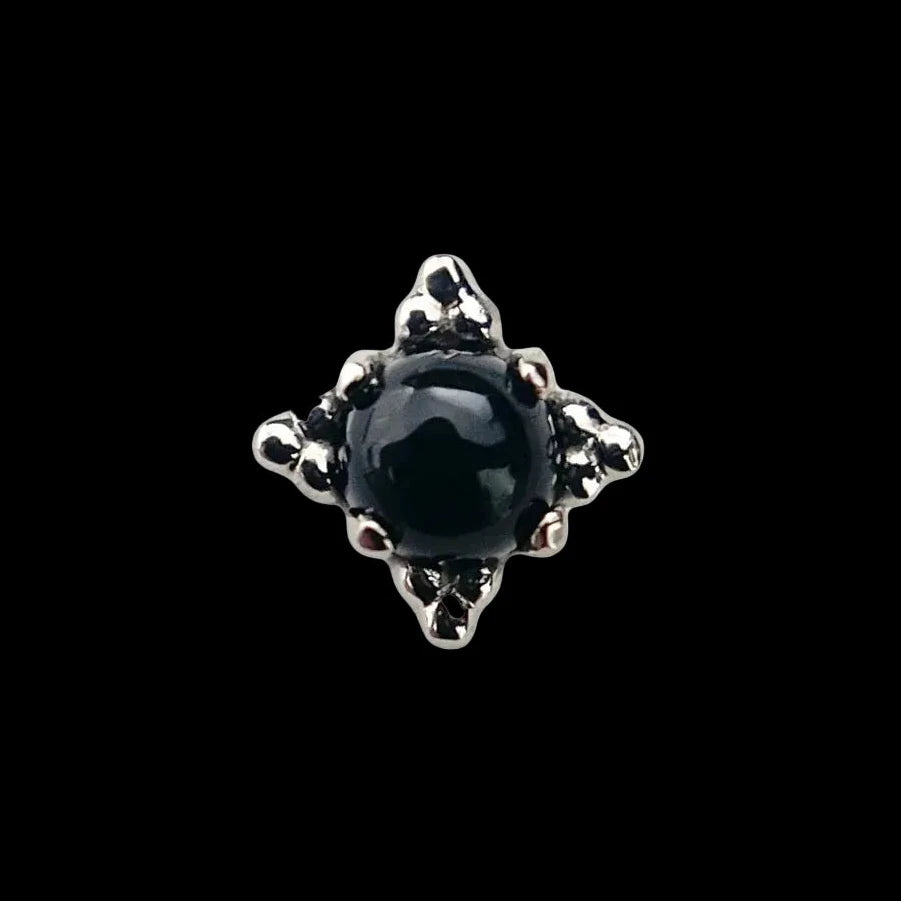 "Zia"(Sm) Genuine Black Onyx 18k WG