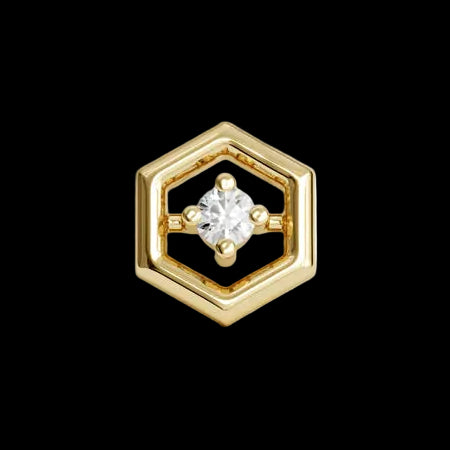 "Unique Hexagon" Genuine Diamond YG
