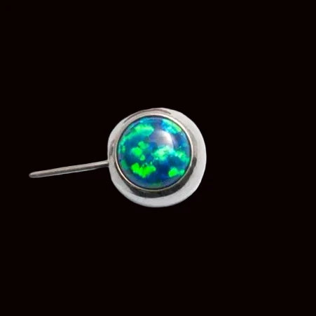 Peacock Opal Cabochon Side Set Ti.