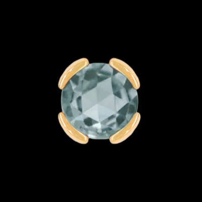 "Peek-a-Boo" Genuine Aquamarine Rose Cut Bezel YG