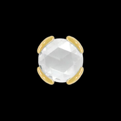 "Peek-a-Boo" CZ Rose Cut Bezel YG
