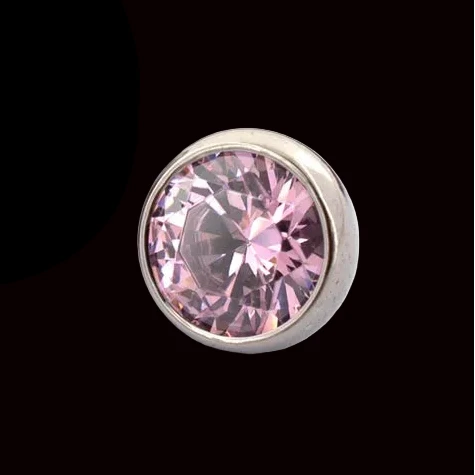 5m Pink Ball Gem 14g Threaded Top Ti.