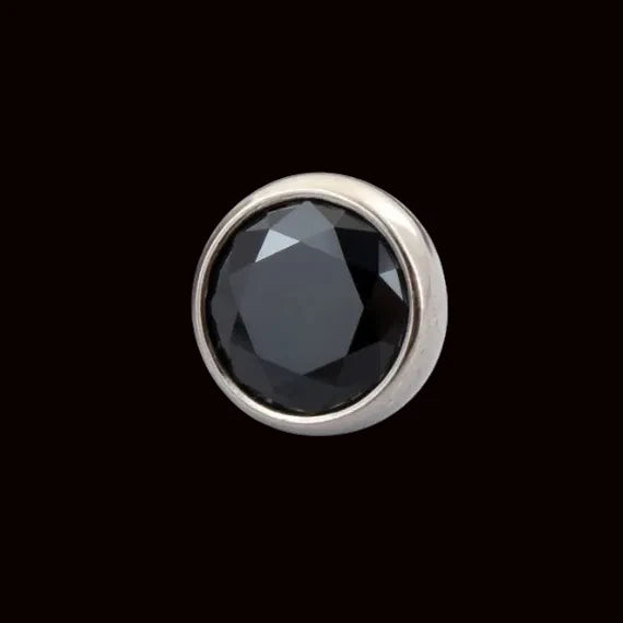 5m Black Ball Gem 14g Threaded Top Ti.