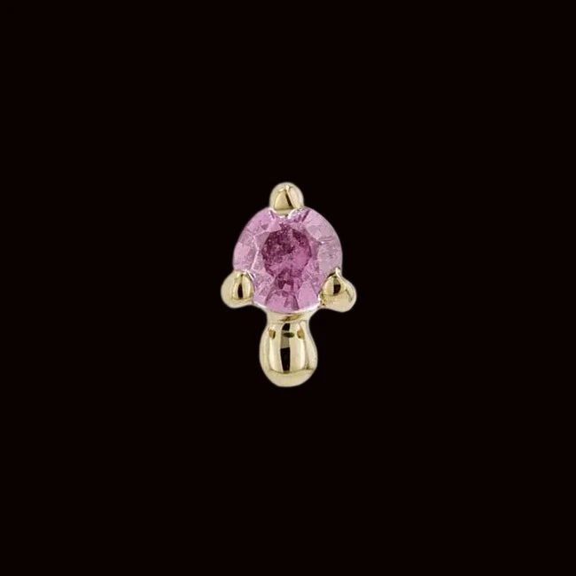 "Pippa Dot Mini" Genuine Pink Sapphire YG