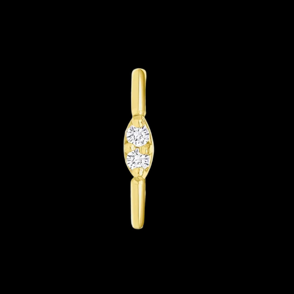CZ Marquise Prong 18g 5/16 YG Seamring