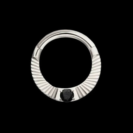 "Radiant" Black CZ 16g 3/8 Clicker Ti.